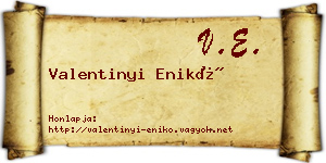 Valentinyi Enikő névjegykártya